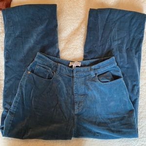 High waisted flare velvet pants